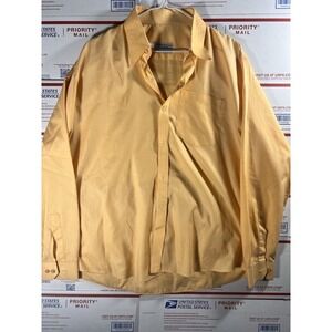 Christian Dior VTG Dress Shirt Mens‎ 16 Peach USA 80s 90s